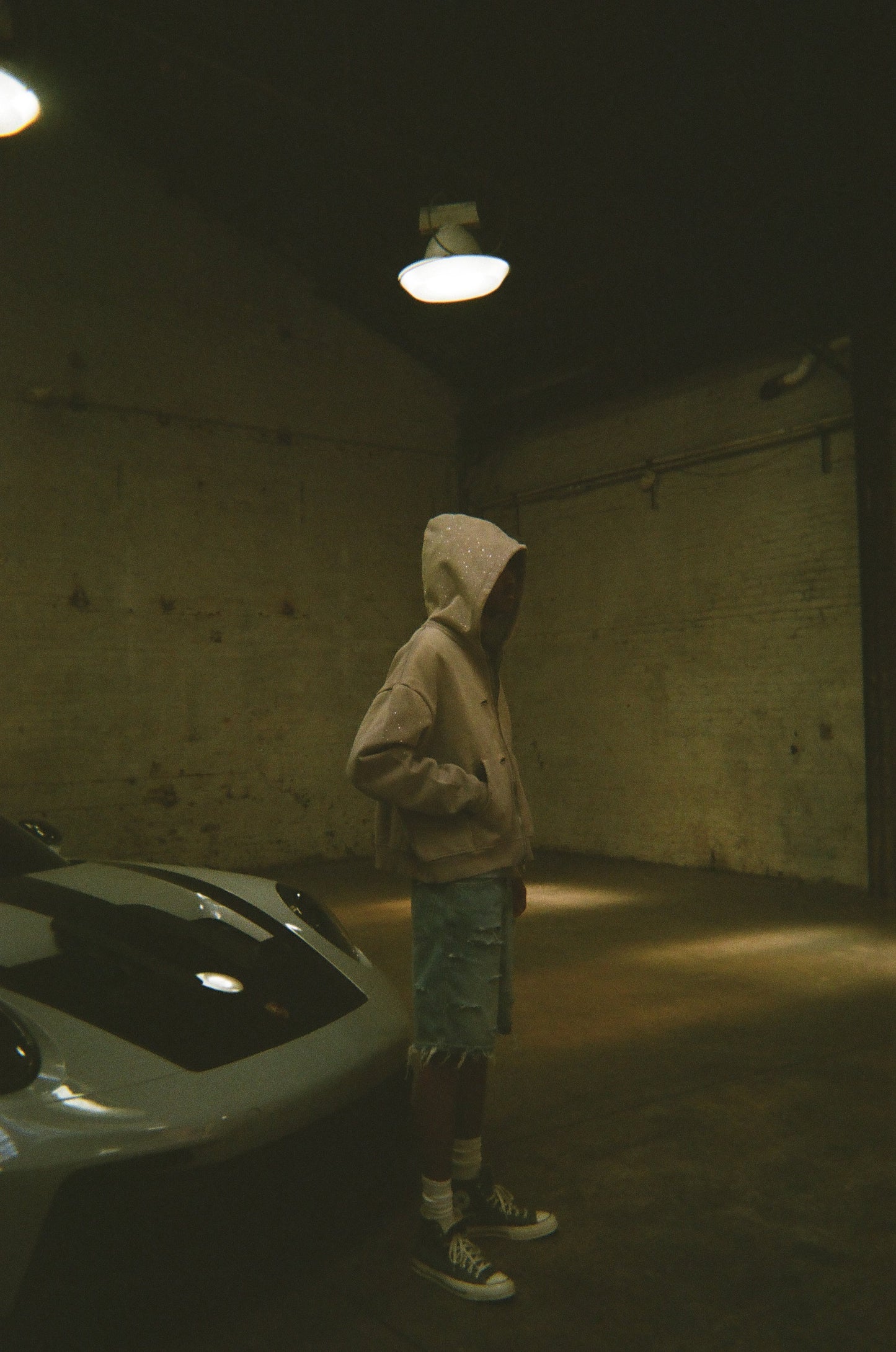 Iron grey Rhinestone hoodie